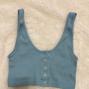 Aerie Blue Ribbed Cropped top